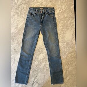 MOTHER the mid rise dazzler ankle fray